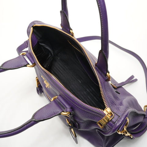 PRADA 2way 皮革手提包 紫色 WS26237