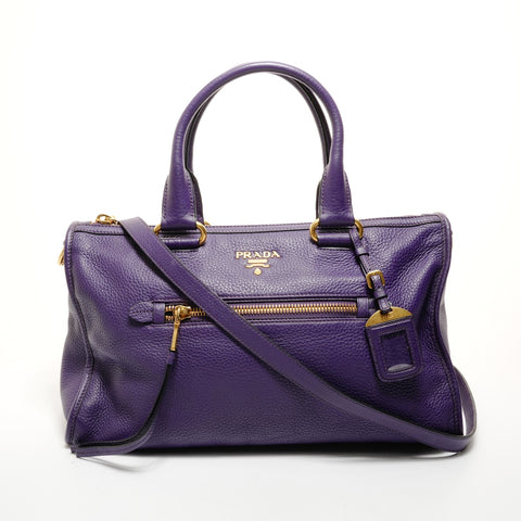 PRADA 2way 皮革手提包 紫色 WS26237