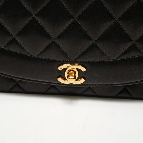 CHANEL No. 3 1994-1996 Diana 小羊皮中号单肩包黑色 WS26239