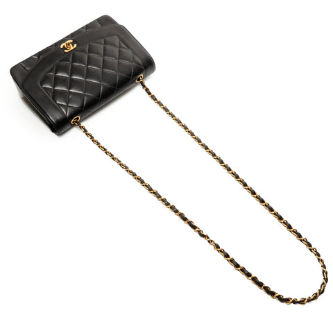 CHANEL No. 3 1994-1996 Diana 小羊皮中号单肩包黑色 WS26239