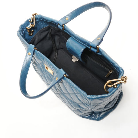 CHANEL 15th series 2011 Cabas Tote 2way Handbag blue WS26246