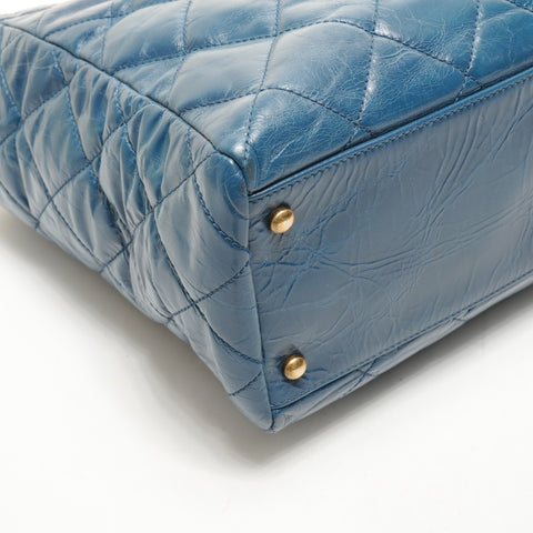 CHANEL 15th series 2011 Cabas Tote 2way Handbag blue WS26246