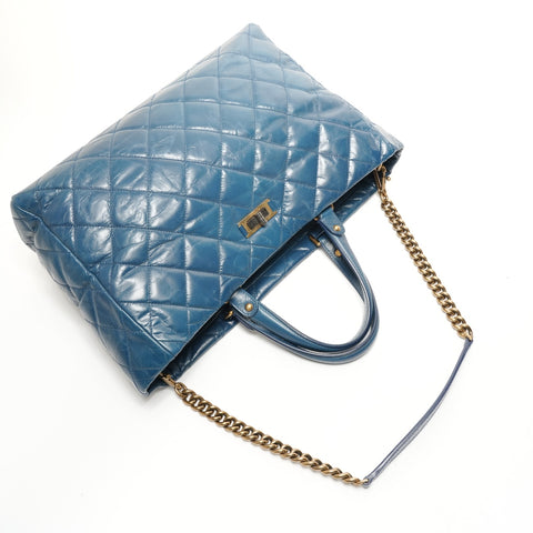 CHANEL 15th series 2011 Cabas Tote 2way Handbag blue WS26246
