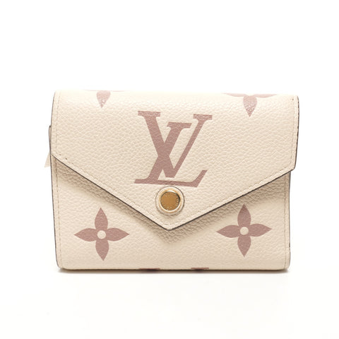LOUIS VUITTON Two-tone Monogram Empreinte Portefeuille Victorine M80086 2020 Tri-fold wallet beige WS26249