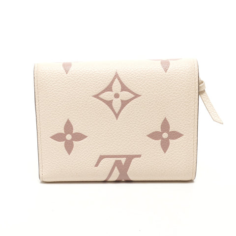 LOUIS VUITTON Zweifarbiges Monogramm Empreinte Portefeuille Victorine M80086 2020 Dreifach-Geldbörse beige WS26249