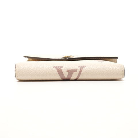 LOUIS VUITTON Zweifarbiges Monogramm Empreinte Portefeuille Victorine M80086 2020 Dreifach-Geldbörse beige WS26249