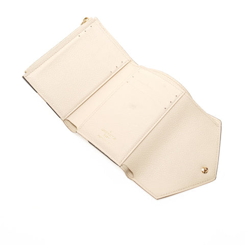LOUIS VUITTON Zweifarbiges Monogramm Empreinte Portefeuille Victorine M80086 2020 Dreifach-Geldbörse beige WS26249
