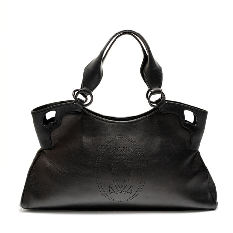 CARTIER Cuir 2C Marcello Do Sac à main noir WS26251