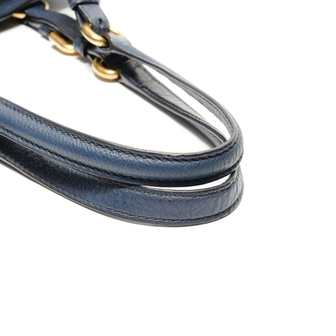 PRADA Leder-Einkaufstasche Marineblau WS26253