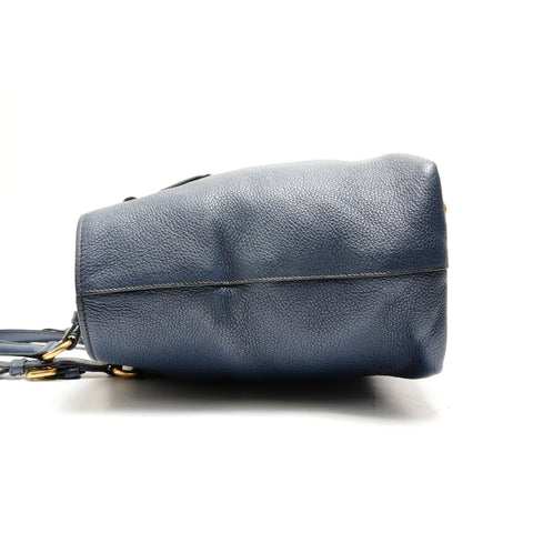 PRADA Leder-Einkaufstasche Marineblau WS26253