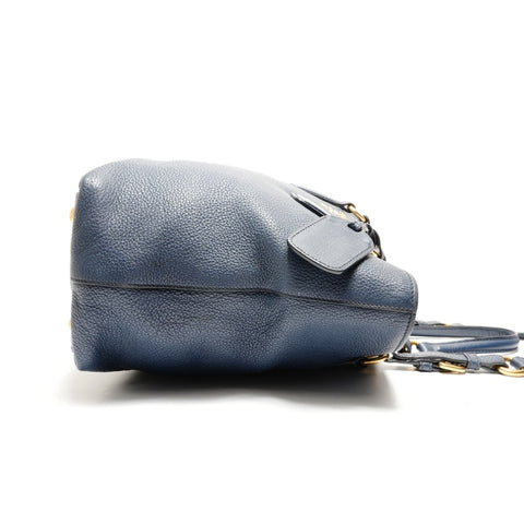 PRADA Leder-Einkaufstasche Marineblau WS26253