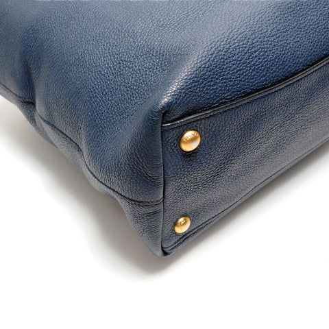 PRADA Leder-Einkaufstasche Marineblau WS26253
