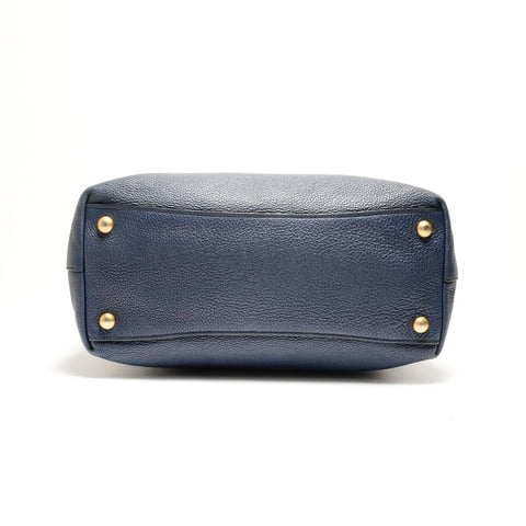 PRADA Leder-Einkaufstasche Marineblau WS26253