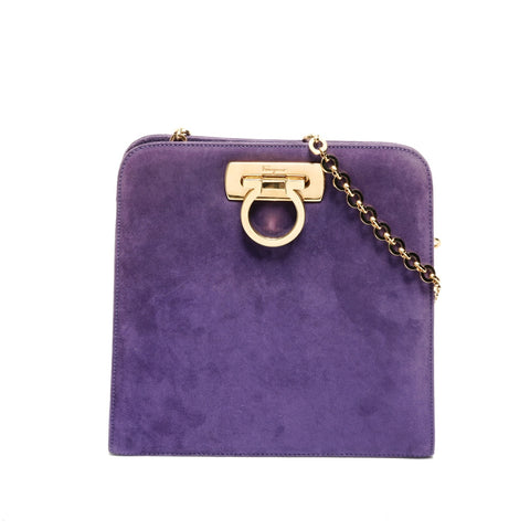 Salvatore Ferragamo Gancini Wildleder Umhängetasche lila WS26254