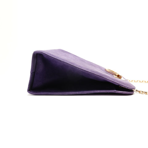 Salvatore Ferragamo Gancini Suede Shoulder Bag purple WS26254