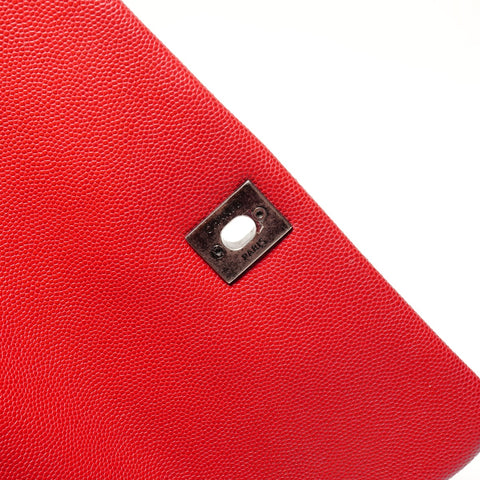 CHANEL Coco Handle Kelly Style Caviar Skin 2-Way Bag, No. 23, 2016-2017 Handbag Red WS26255