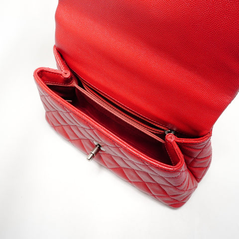 CHANEL Coco Handle Kelly Style Caviar Skin 2-Way Bag, No. 23, 2016-2017 Handbag Red WS26255