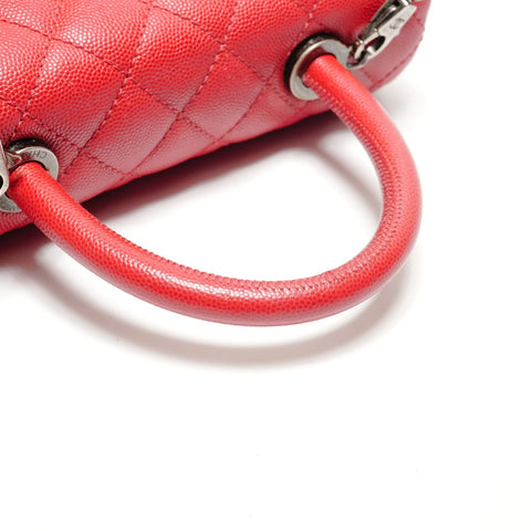 CHANEL Coco Handle Kelly Style Caviar Skin 2-Way Bag, No. 23, 2016-2017 Handbag Red WS26255