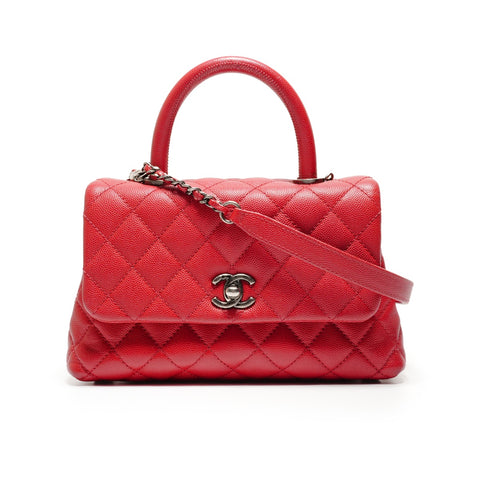 CHANEL Coco Handle Kelly Style Caviar Skin 2-Way Bag, Nr. 23, 2016-2017 Handtasche Rot WS26255