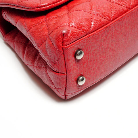 CHANEL Coco Handle Kelly Style Caviar Skin 2-Way Bag, No. 23, 2016-2017 Handbag Red WS26255