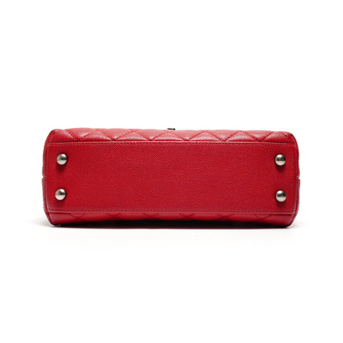 CHANEL Coco Handle Kelly Style Caviar Skin 2-Way Bag, No. 23, 2016-2017 Handbag Red WS26255