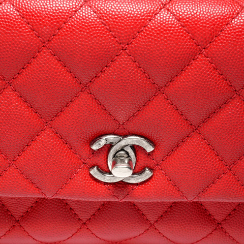 CHANEL Coco Handle Kelly Style Caviar Skin 2-Way Bag, No. 23, 2016-2017 Handbag Red WS26255