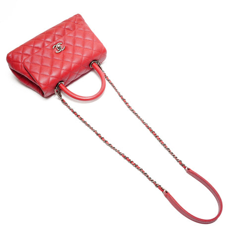 CHANEL Coco Handle Kelly Style Caviar Skin 2-Way Bag, No. 23, 2016-2017 Handbag Red WS26255
