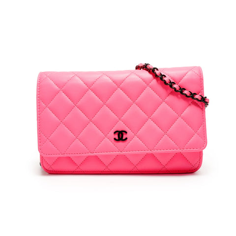 CHANEL Matelass Lammleder-Kettenbrieftasche 2021-2025 Umhängetasche rosa WS26256