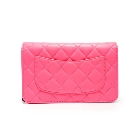 CHANEL Matelass Lambskin Chain Wallet 2021-2025 Shoulder Bag pink WS26256