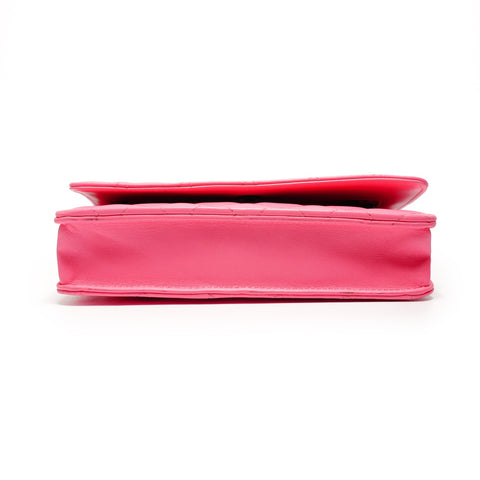 CHANEL Matelass Lambskin Chain Wallet 2021-2025 Shoulder Bag pink WS26256