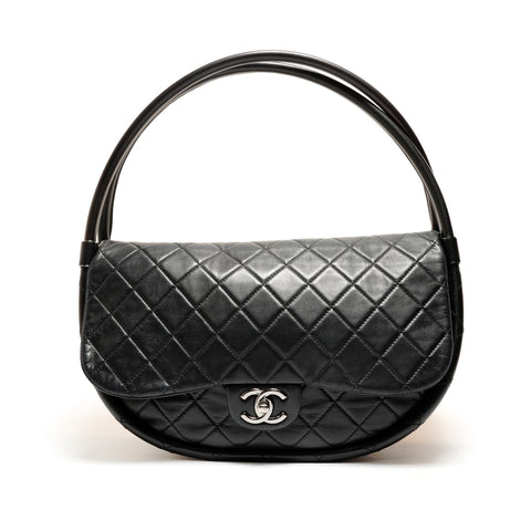 CHANEL Lammfell Hula Hoop Nr. 18 2013-2014 Umhängetasche schwarz WS26257