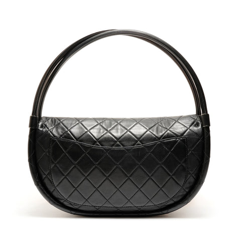 CHANEL Lambskin Hula Hoop No. 18 2013-2014 Shoulder Bag black WS26257