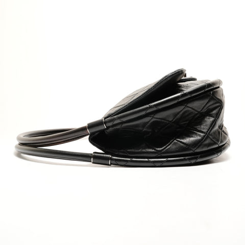 CHANEL Lambskin Hula Hoop No. 18 2013-2014 Shoulder Bag black WS26257