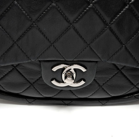CHANEL Lambskin Hula Hoop No. 18 2013-2014 Shoulder Bag black WS26257