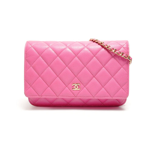 CHANEL Caviar Skin Chain Wallet Matelasse 29 Series 2019 Umhängetasche rosa WS26258