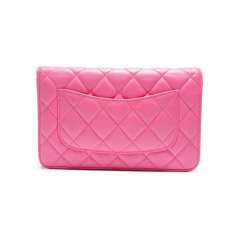 CHANEL Caviar Skin Chain Wallet Matelasse 29 Series 2019 Shoulder Bag pink WS26258