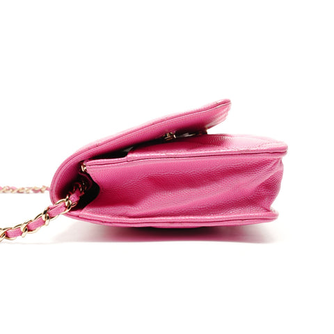 CHANEL Caviar Skin Chain Wallet Matelasse 29 Series 2019 Shoulder Bag pink WS26258