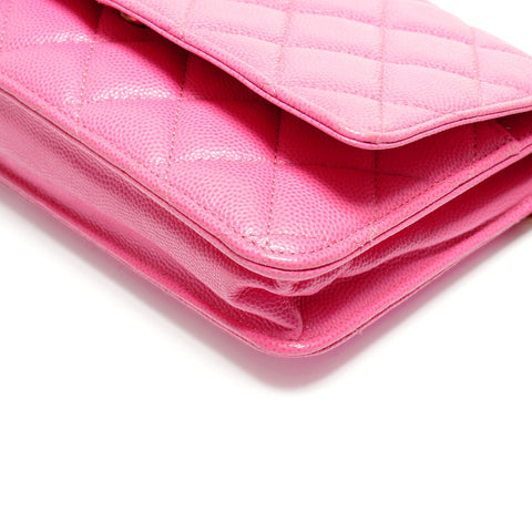 CHANEL Caviar Skin Chain Wallet Matelasse 29 Series 2019 Shoulder Bag pink WS26258
