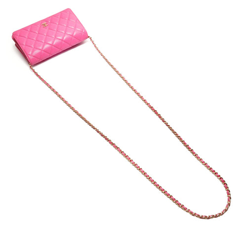 CHANEL Caviar Skin Chain Wallet Matelasse 29 Series 2019 Shoulder Bag pink WS26258