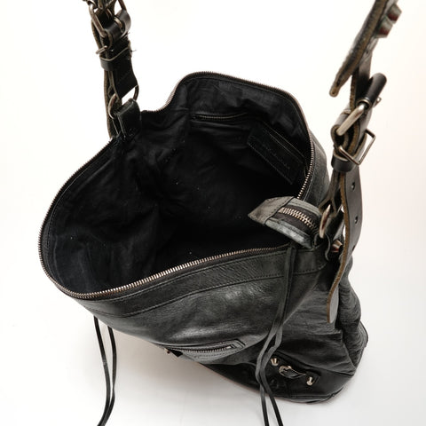 BALENCIAGA The Day Leather Shoulder Bag black WS26260