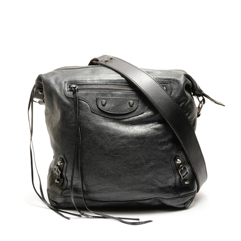 BALENCIAGA The Day Leder Umhängetasche schwarz WS26260