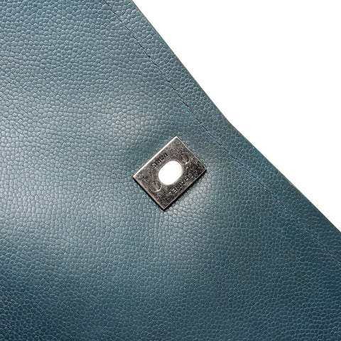 CHANEL No. 19 2014 Caviar Matelasse Gunmetal Shoulder Bag blue WS26261