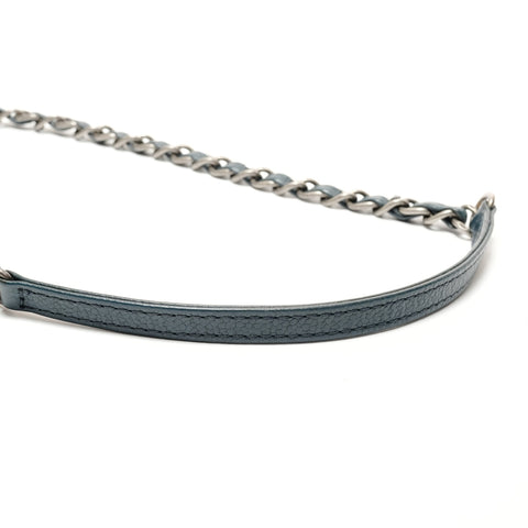 CHANEL No. 19 2014 Caviar Matelasse Gunmetal Shoulder Bag blue WS26261
