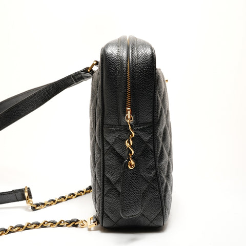 CHANEL Nr. 4 1996-1997 Caviar Turnlock Backpack Daypack schwarz WS26262