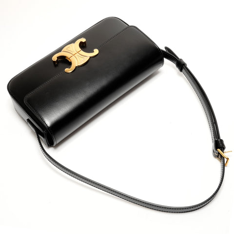 CELINE Triomphe Leder One Belt Umhängetasche schwarz WS26263