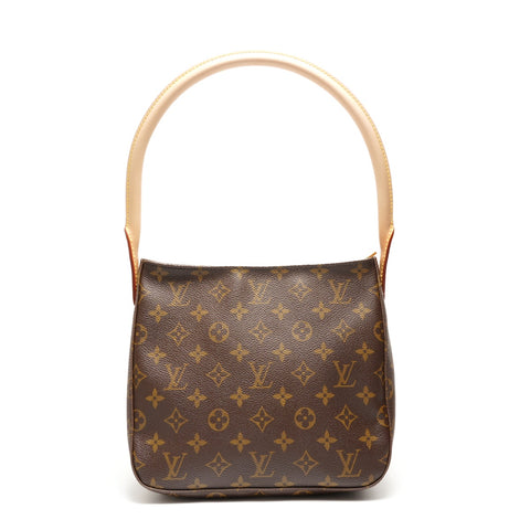LOUIS VUITTON 2001 Looping MM Monogramm Umhängetasche Braun WS26265