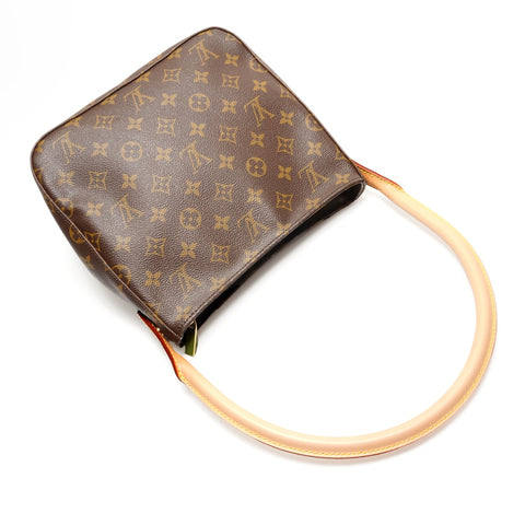 LOUIS VUITTON 2001 Looping MM Monogramm Umhängetasche Braun WS26265