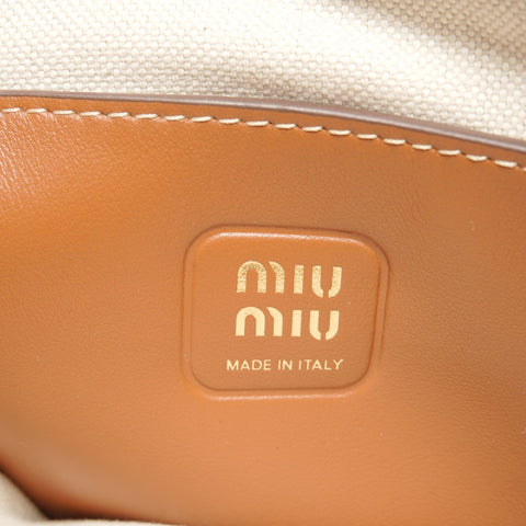 Miu Miu 2way Ivy Leather 5BA281 Handbag Brown WS26266