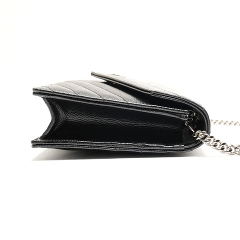 YVES SAINT LAURENT Chain Wallet Monogram Envelope Shoulder Bag black WS26270