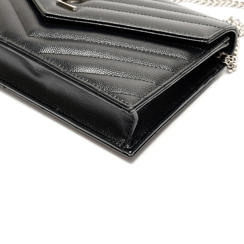 YVES SAINT LAURENT Chain Wallet Monogram Envelope Shoulder Bag black WS26270